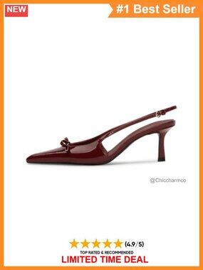 Slingback Kitten Heels Bow Pointed Toe Pumps Dress Party Wedding Shoes